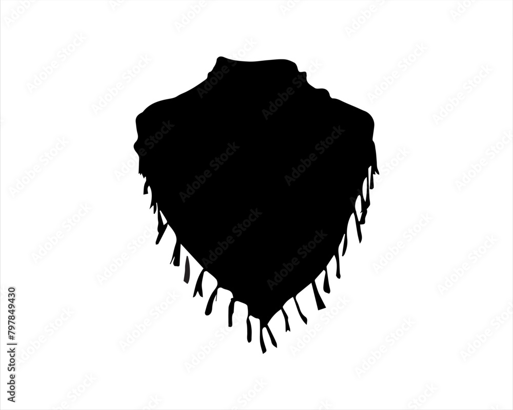 Arab middle eastern muslim head scarf silhouette icon logo vector