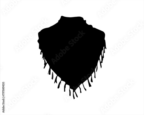 Arab middle eastern muslim head scarf silhouette icon logo vector illustration isolated on white background
