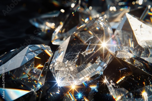 Transparent Crystal sunlight reflections crystal backgrounds gemstone
