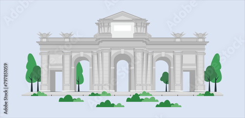 The Puerta de Alcala isolated on white background. It is a Neo-classical gate in the Plaza de la Independencia in Madrid, Spain. Madrid at Puerta de Alcala gate.
194 photo