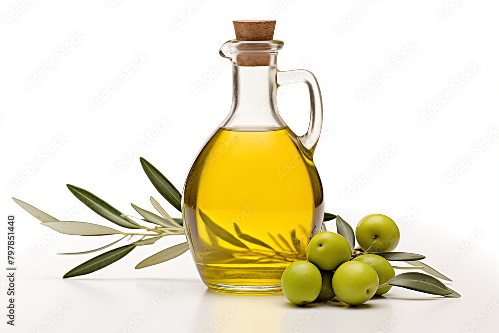 Olive oil on isolated white background Olive oil on isolated white background