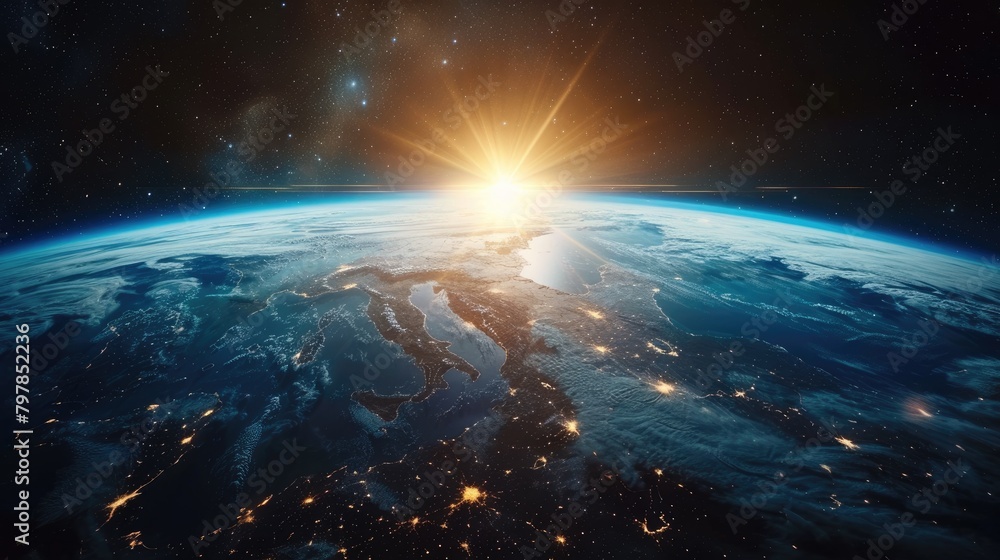 Viewing half of the Earth from space, ground level Viewing half of the Earth from space, ground level