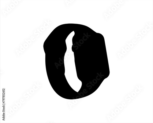 Smart watch silhouette icon logo vector illustration isolated on white background