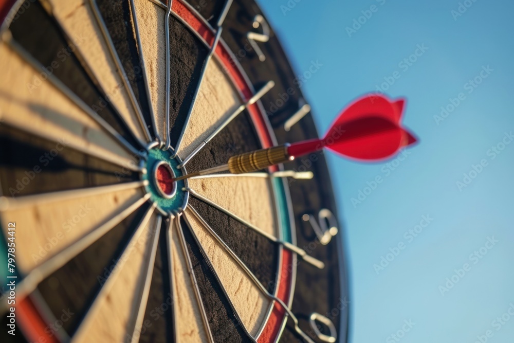 Obraz premium Dartboard darts game blue