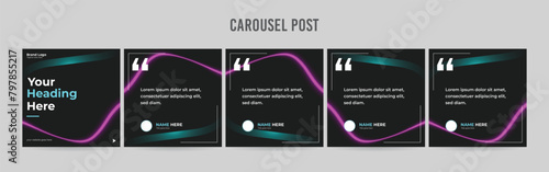 Editable Instagram Carousel Post Layout Set, Social Media Marketing microblog template design, tips & tricks linkedin post template, eps 10