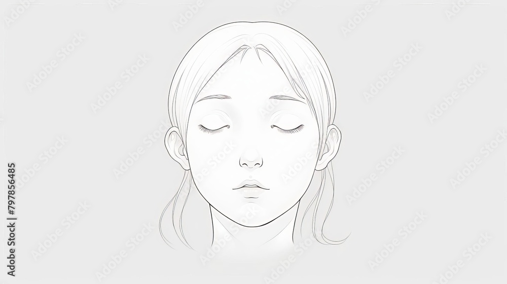 minimal line drawing of a face minimal line drawing of a face