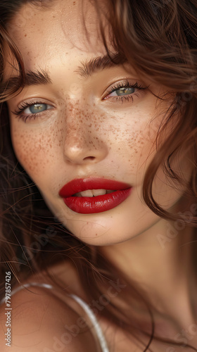 Wallpaper Mural a closeup shot of a spanish fashion model looking at camera with eye lashes lipstick full makeup Torontodigital.ca