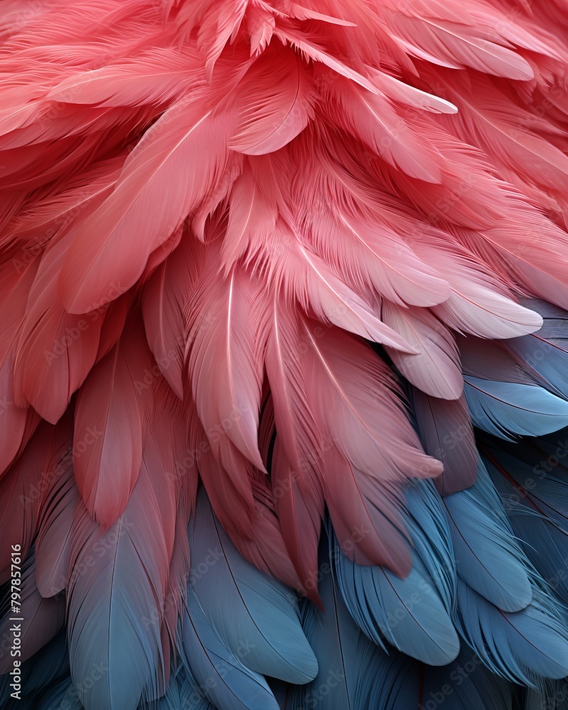 Fototapeta premium A close up of a parrot's feathers.