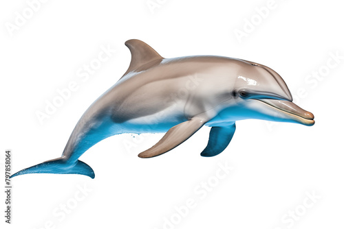 Dolphin on isolated chroma key background