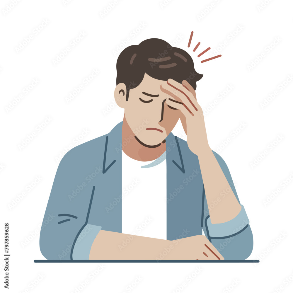 Vector a man with his hands on his head and his hands are holding his head Vector a man with his hands on his head and his hands are holding his head