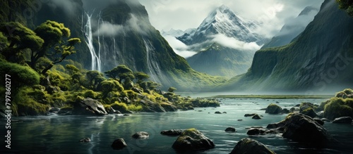 Mystical Fiordland Waterfall photo
