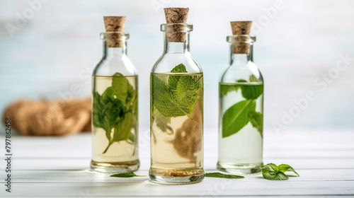 Herbal, mint homemade liquor Herbal Infusion Bottles