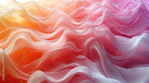 Red and orange smoke, waves like silk