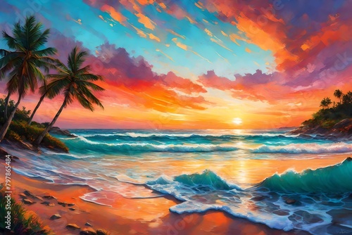 sunset over the sea © Adeel
