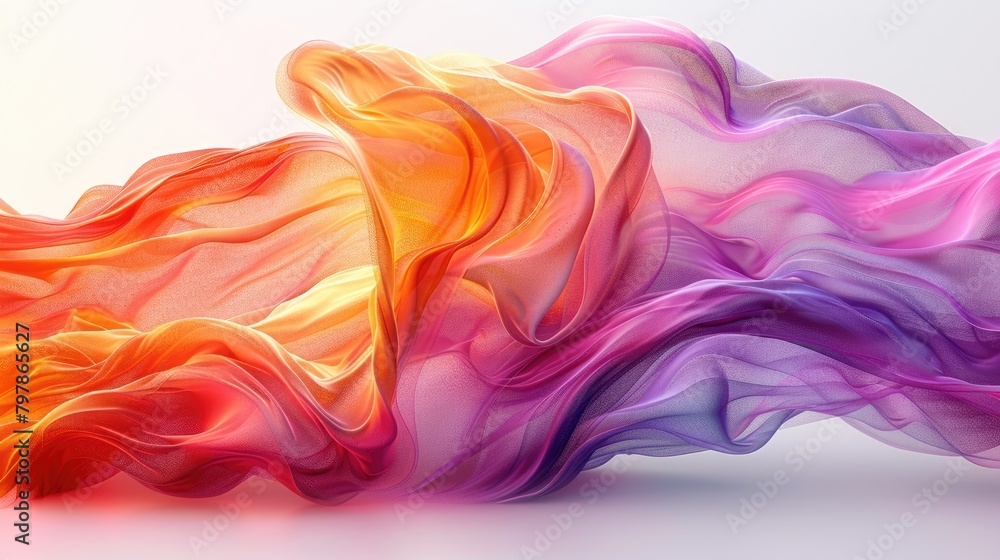 Obraz premium Red and orange smoke, waves like silk