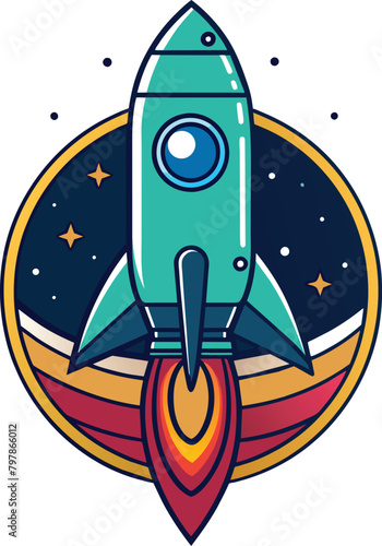 Rocket icon. Space futuristic cosmos and universe theme. Isolated design. Vector illustration