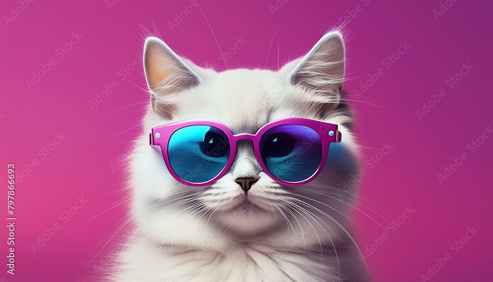 white cat with sunglasses white cat with sunglasses