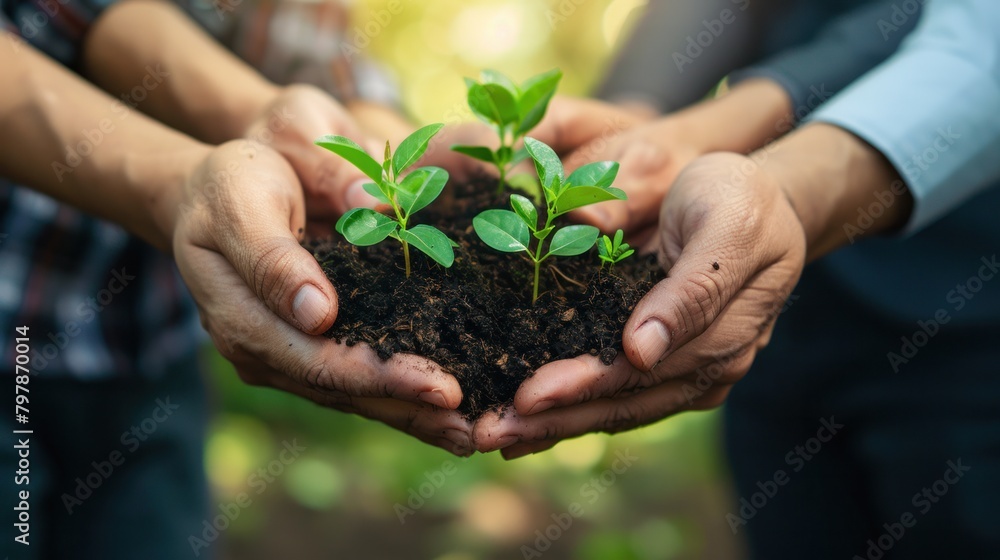 Business professionals collaborate with environmental experts to implement green practices that minimize their ecological footprint and maximize their positive impact on the planet.