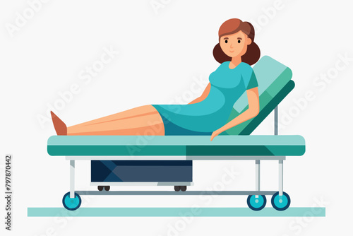the girl on the hospital gurney waiting for the doctor.