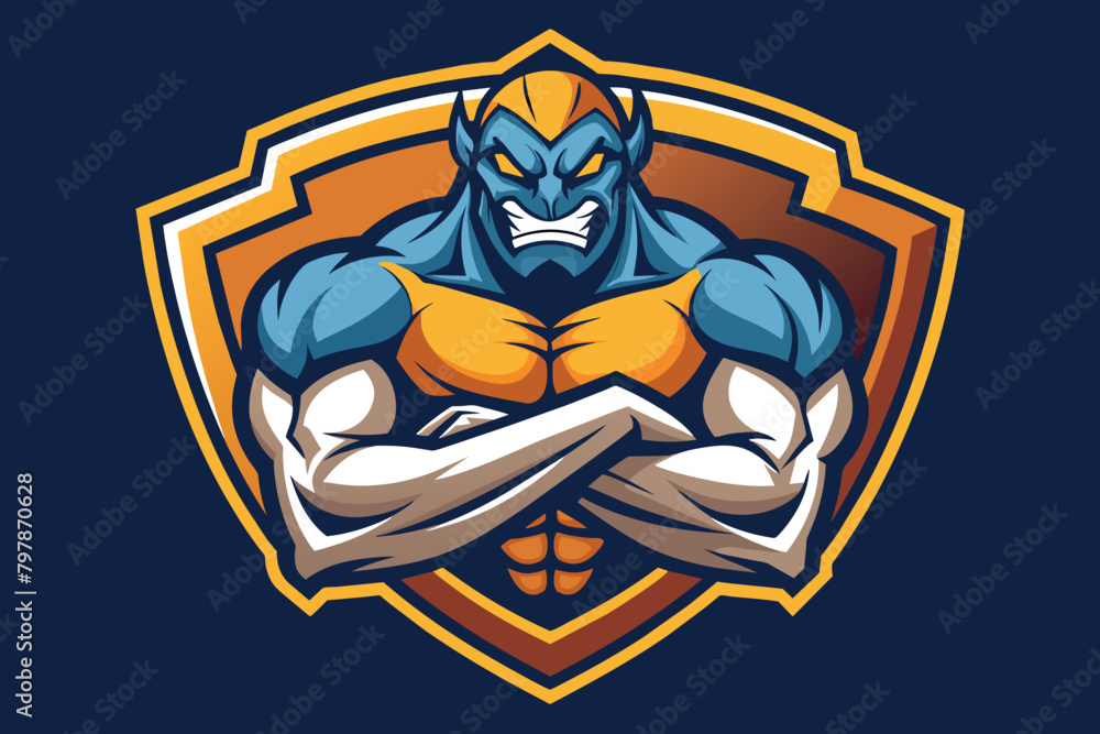 logo of a gym or team in the form of a strong silhouette with muscles and a pumped-up body logo of a gym or team in the form of a strong silhouette with muscles and a pumped-up body