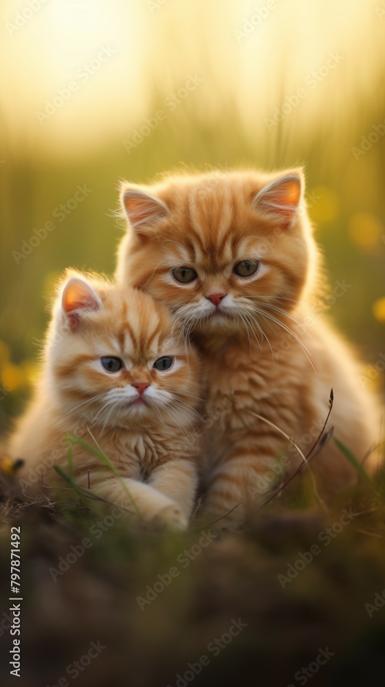 Picture of a cute cat with blurred background Created with Generative AI technology. Picture of a cute cat with blurred background Created with Generative AI technology.