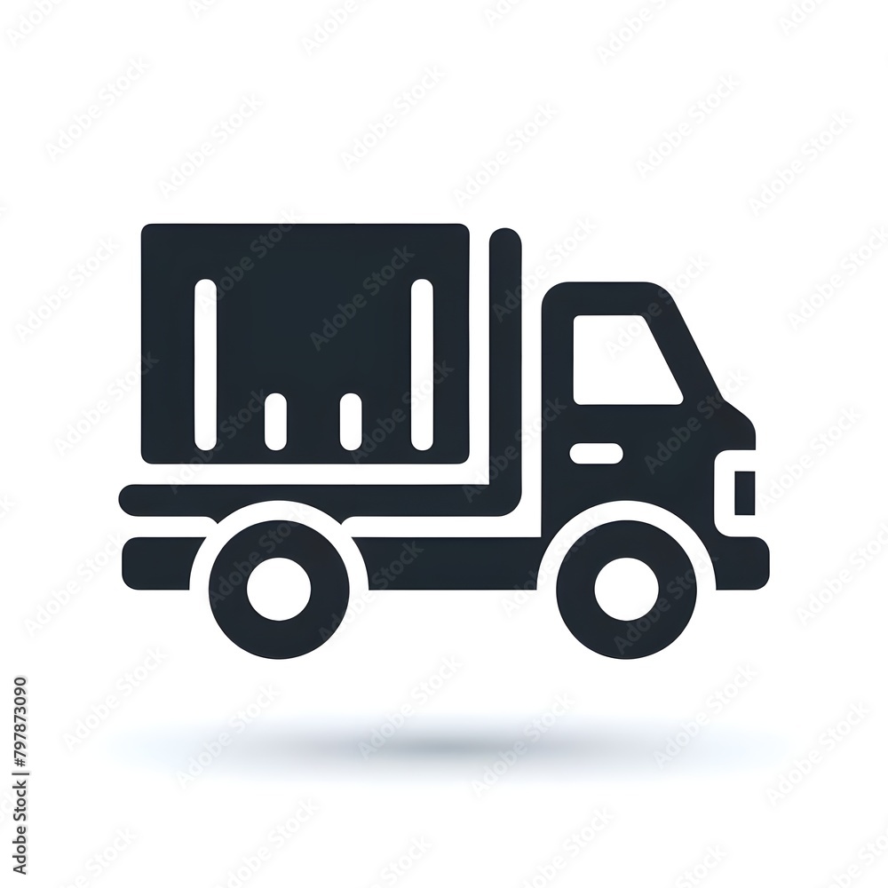 Digital Truck Illustration Isolated on White - High-Quality Image for Designers
