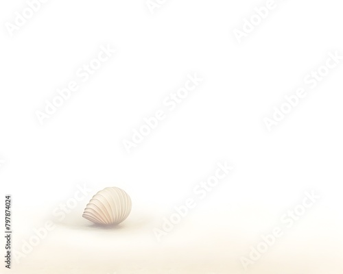 Tranquil Seashell Resting on Soft Sand Captivating Macro View of Intricate Textures and Swirls