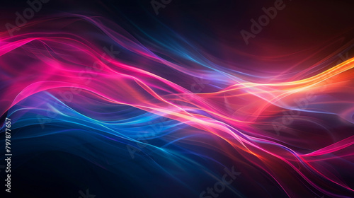 A colorful wave of light with blue, red, and purple colors