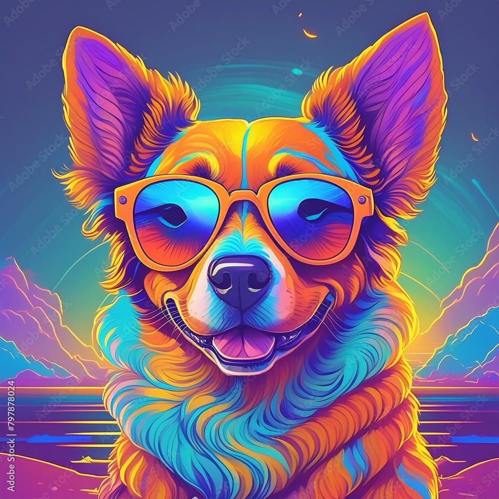 Stylish dog with cool shades