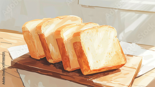 White bread cut into delicious pieces. photo