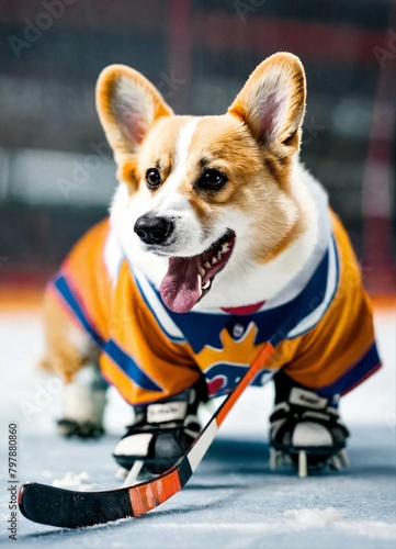 dog on the snow