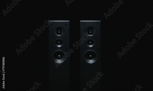 Dual Speakers Black Background