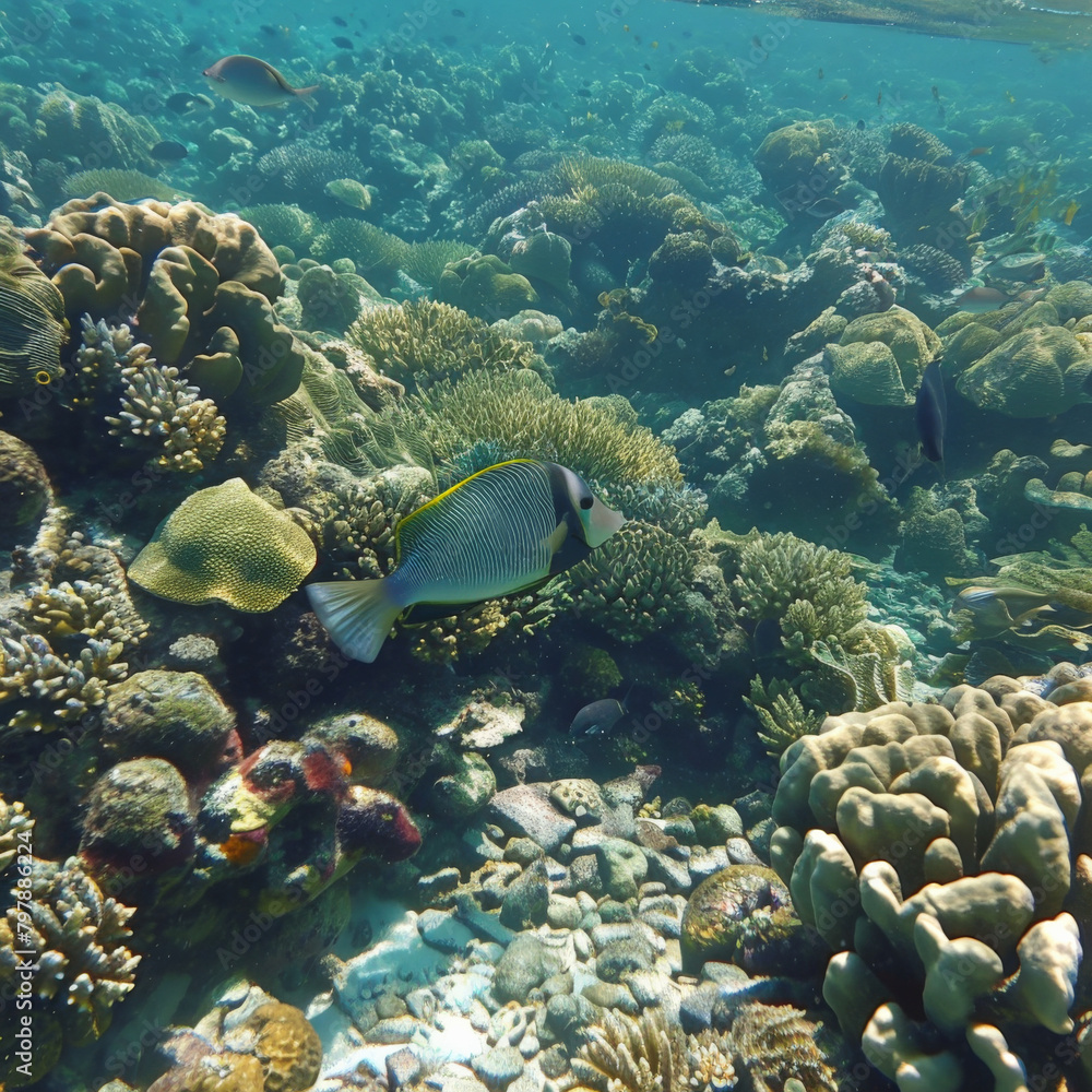 Fototapeta premium sea, underwater, water, coral, reef, fish, ocean, diving, tropical, nature, scuba, beach, snorkeling, travel, summer, marine, egypt, clear, blue, island, caribbean, dive, coral reef, sand, school