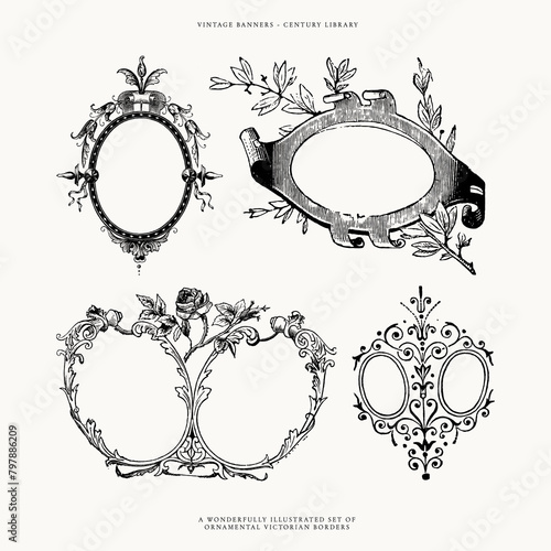 Vintage Circular Decorative Design Elements