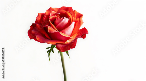 in a vase with red roses and green leaves