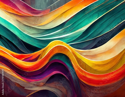 horizontal colorful abstract wave background with metallic and obsidian color