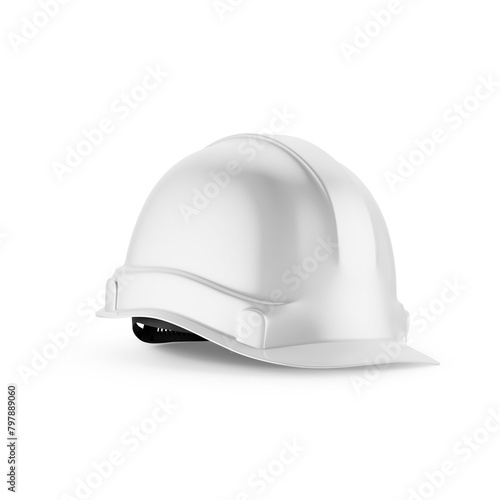 White Hard Hat Mockup Isolated on White Background 3D Rendering