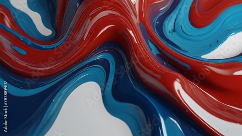 abstract background blue and red fluid paint liquid