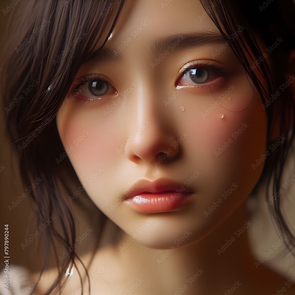 beauty girl in tears. Generative ai beauty girl in tears. Generative ai