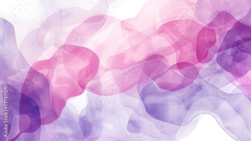 Watercolor abstract background with purple and pink shapes. Abstract pattern for paper, textile design, wallpaper, print, textile. Pastel colors. 