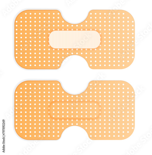 PNG, Dressing plasters, wound cross plastering band and porous bandage plasterers. Set of medical adhesive tape plasters isolated on white background. Vector illustration