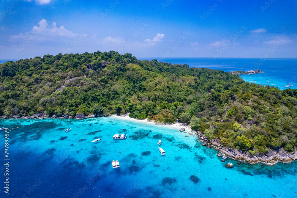 Fototapeta premium Aerial view of Similan island in Phang Nga, Thailand