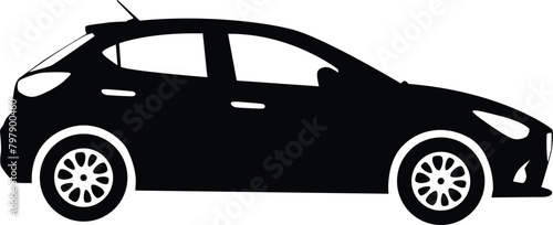 Hatchback car silhouette illustration