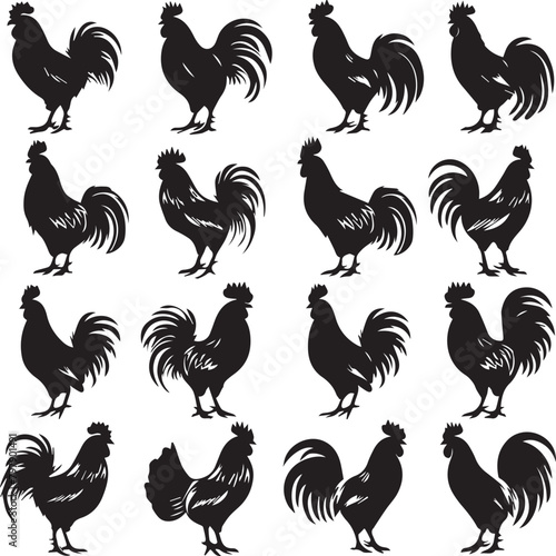 set of rooster