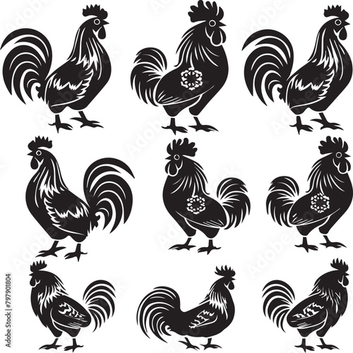set of rooster