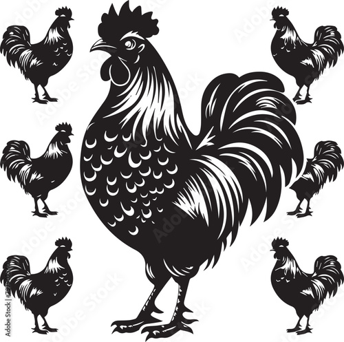 rooster and hen