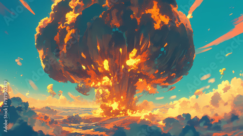 illustration of a colorful bomb explosion