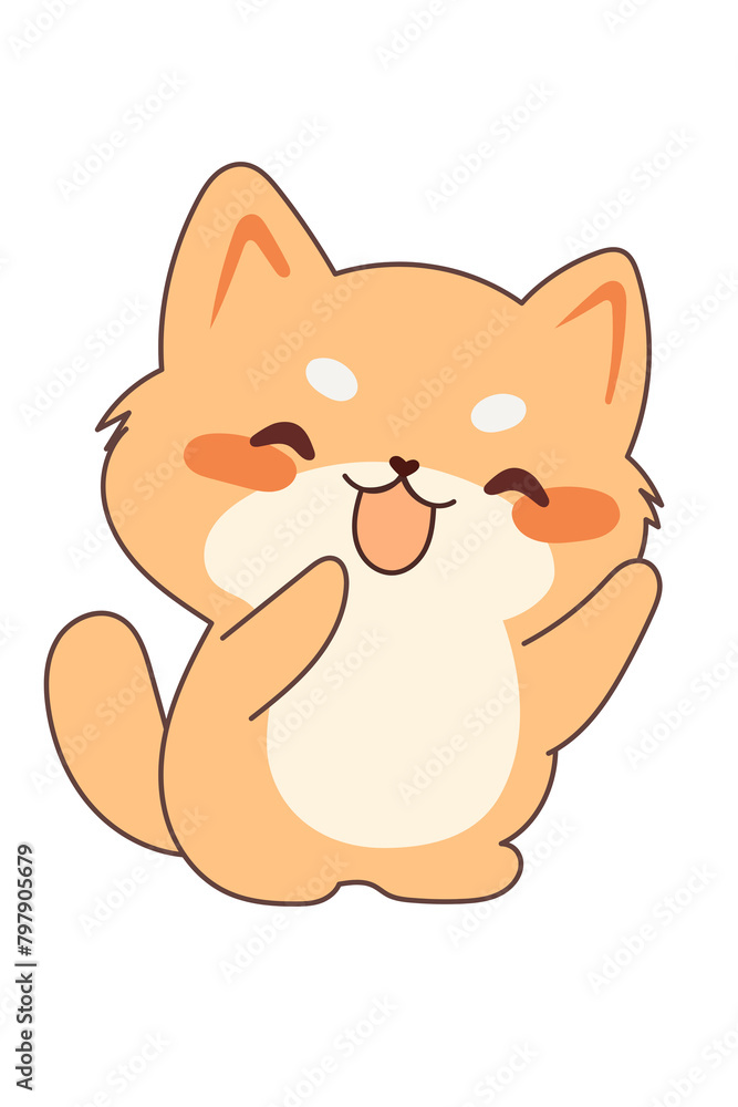 Kawaii Smiley Face Sticker: Cute Character for Any Project Kawaii Smiley Face Sticker: Cute Character for Any Project