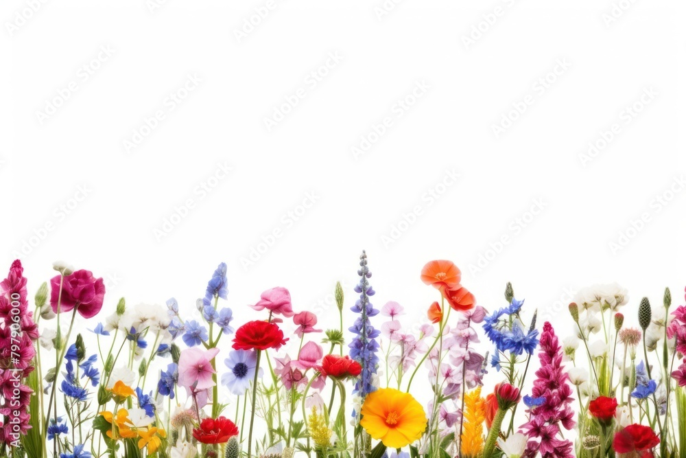 Fototapeta premium PNG Flower fields border backgrounds outdoors blossom.