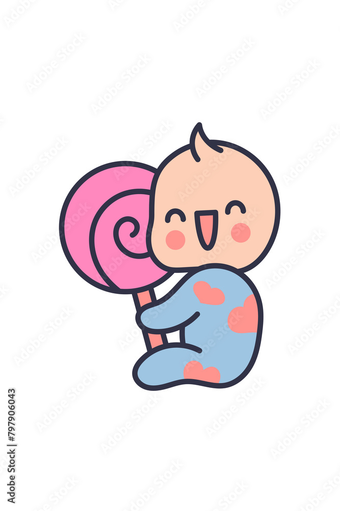 Kawaii Smiley Face Sticker: Cute Character for Any Project Kawaii Smiley Face Sticker: Cute Character for Any Project